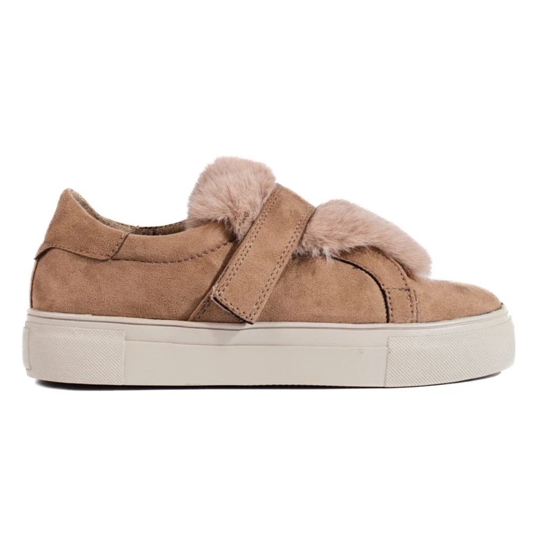 Deportivas en ante beige con pelo de Shelovet
