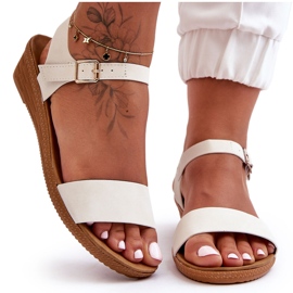 Sandalias blancas clásicas de cuña baja Arya blanco