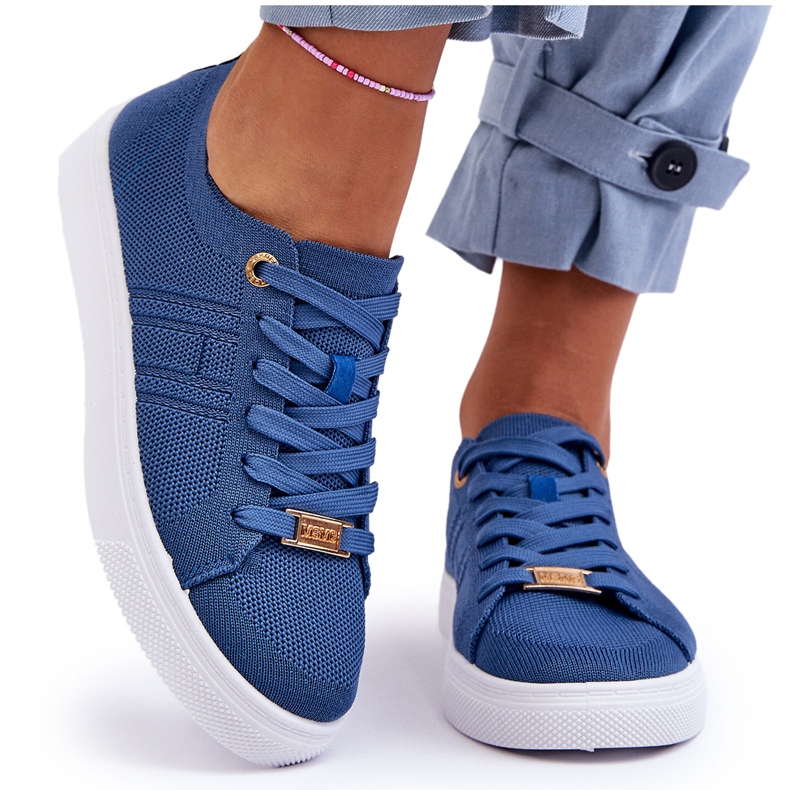 PE1 Zapatillas Mujer Cordones Azul Etna