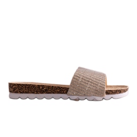 Chanclas doradas con purpurina de Issiglio dorado