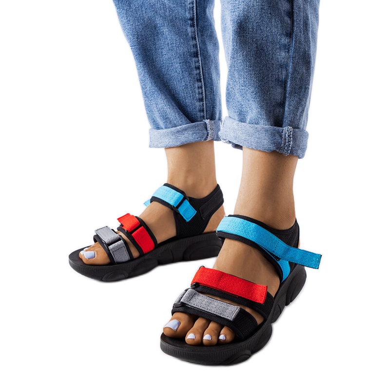 Sandalias deportivas Mireio negras con velcro negro Sandalias deportivas Mireio negras con velcro negro