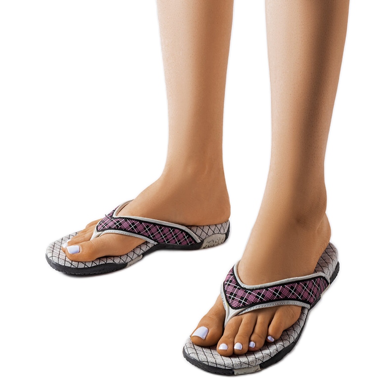 Chanclas en tejido gris y negro de Luigia