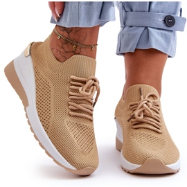 PG1 Zapatillas Deportivas Sin Cordones De Tela Beige Visconti Cuña