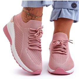 PG1 Zapatillas Deportivas Sin Cordones De Tela Rosa Visconti Cuña rosado