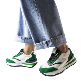 Zapatillas con plataforma blancas y verdes de Doirons