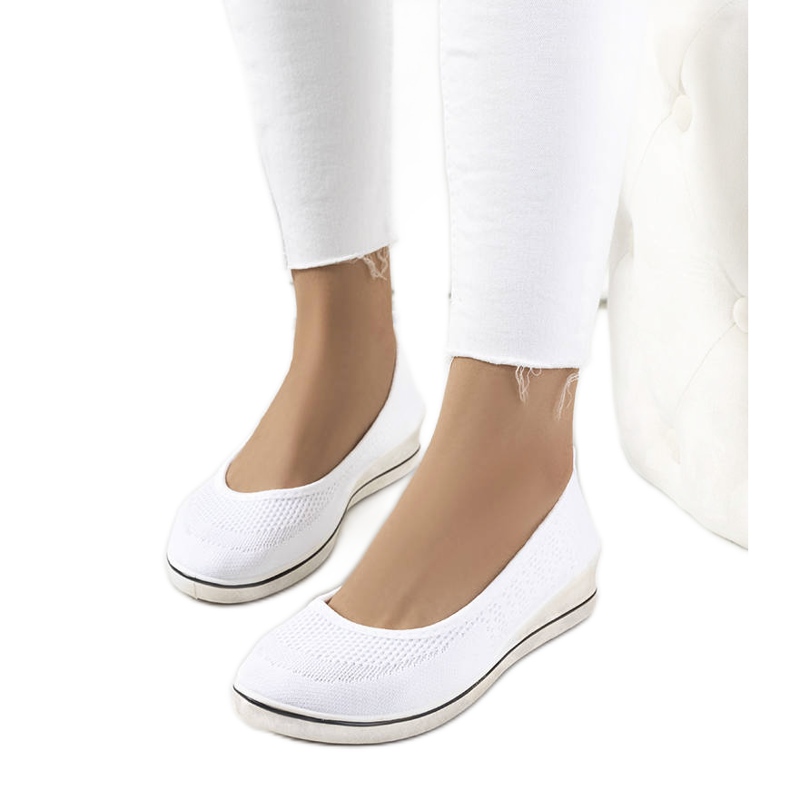 Loane zapatillas cuña blancas blanco