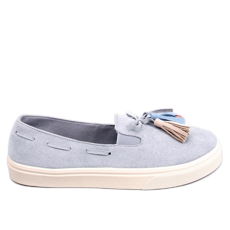 Zapatillas Salma Grey con flecos gris Zapatillas Salma Grey con flecos gris