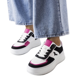 Zapatillas con plataforma negras y rosas de Gidle negro
