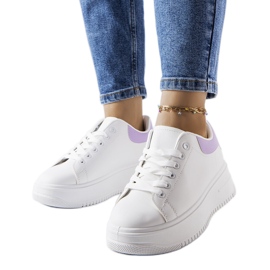 Zapatillas con plataforma blancas y moradas de Holante blanco