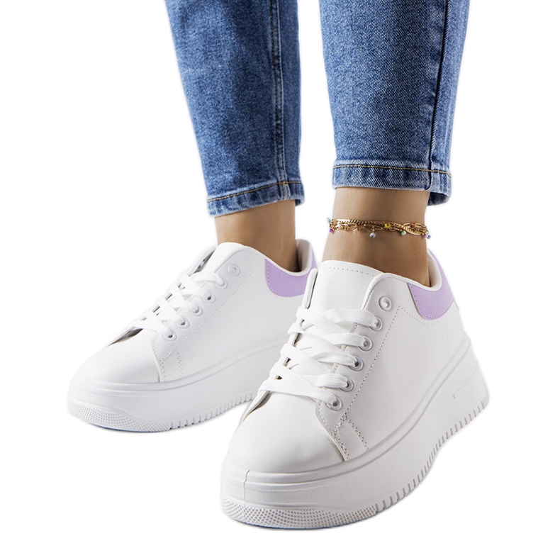 Zapatillas con plataforma blancas y moradas de Holante blanco