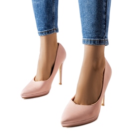 Inna Zapatos de salón Silje de satén rosa empolvado