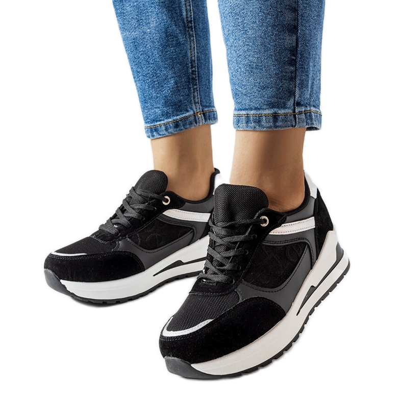 Inna Zapatillas deportivas negras con inserto Genovesee negro
