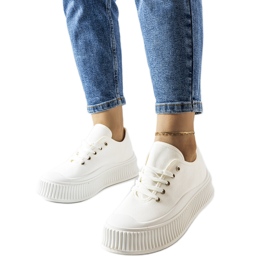 Zapatillas blancas con suela gruesa de Wallace blanco