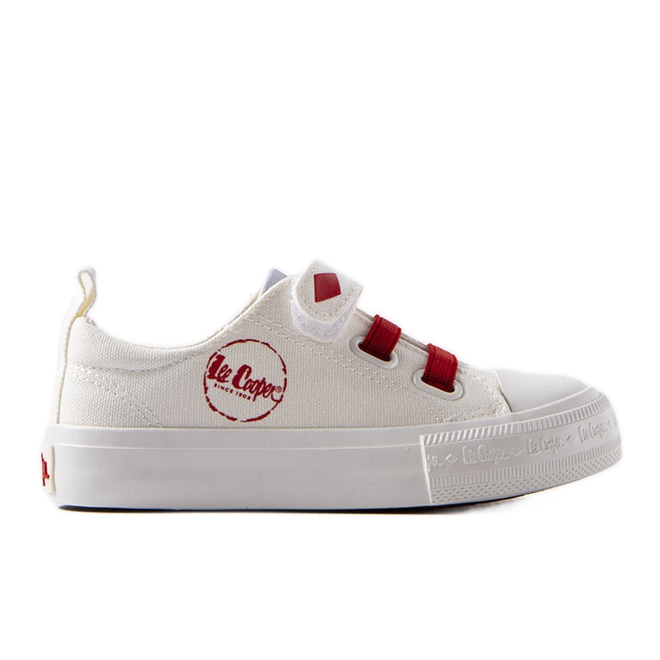 Deportivas de niño Lee Cooper blancas y rojas blanco