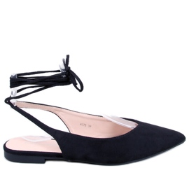 Dentoni Bailarinas negras con cordones negro Dentoni Bailarinas negras con cordones negro