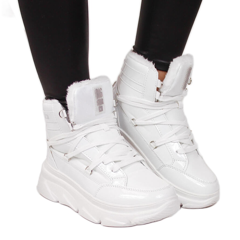 Botas de nieve de mujer con plataforma blancas Big Star II274463 blanco Botas de nieve de mujer con plataforma blancas Big Star II274463 blanco
