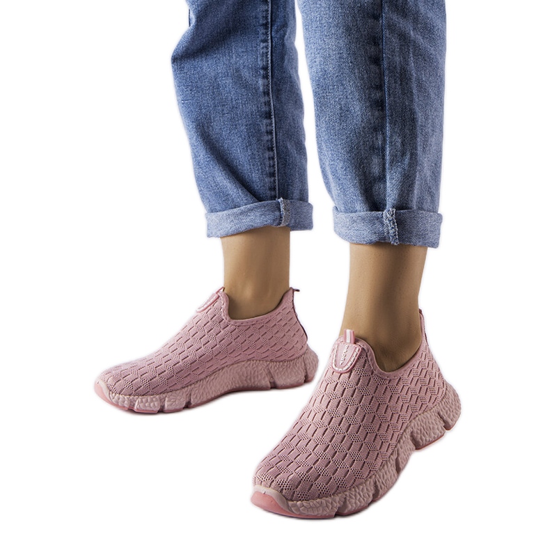 Zapatillas slip-on deportivas rosa claro de Obenor rosado