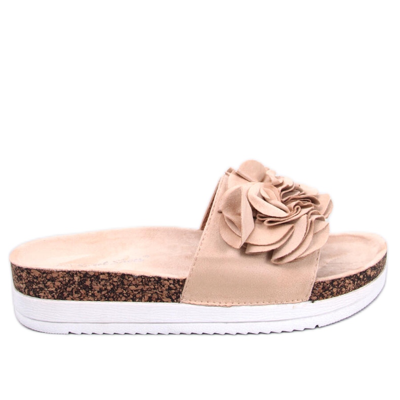 Pantuflas Rizzo Flor Beige