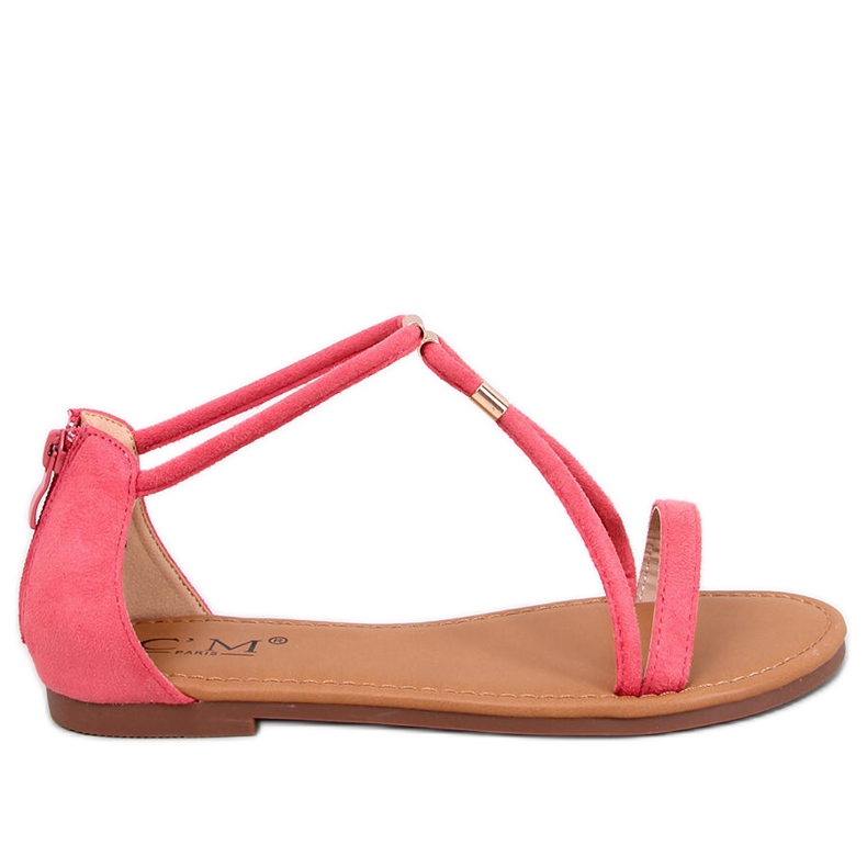 Sandalias Leehom de ante rojo para mujer rosado
