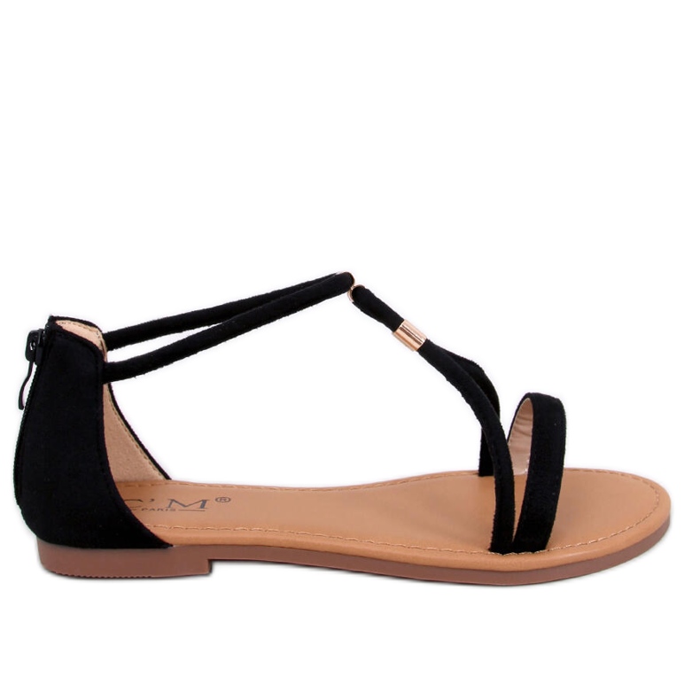 Sandalias Leehom de ante negro para mujer