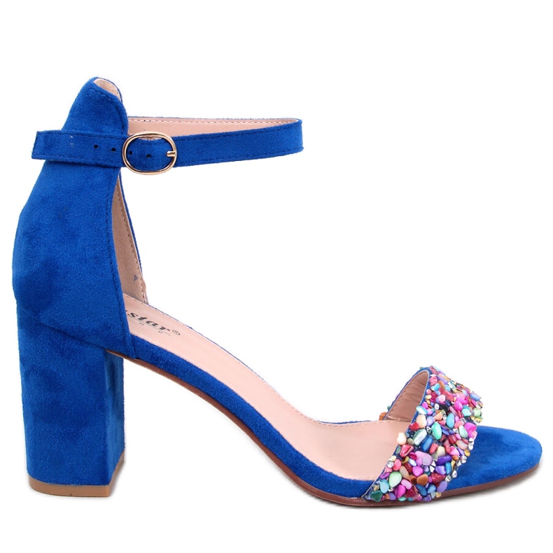 Sandalias Tacón Piedra Azul Valentín