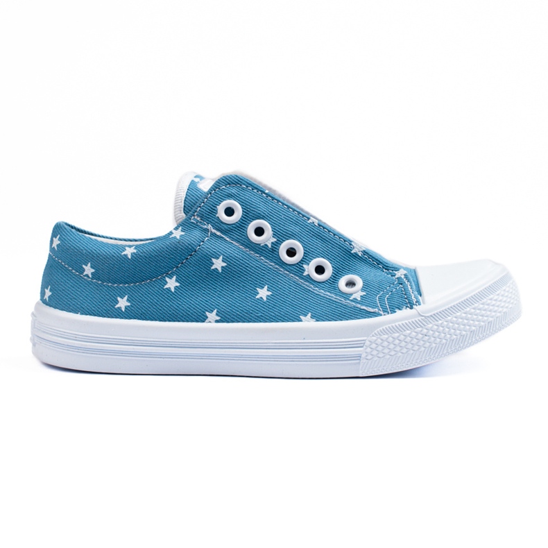 SHELOVET Zapatillas slip-on para niña 3F estrellas azul