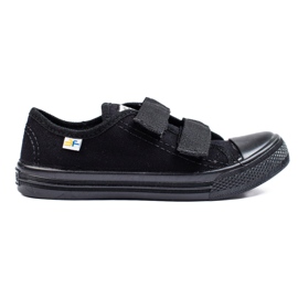 SHELOVET Deportivas infantiles negras con velcro 3F negro