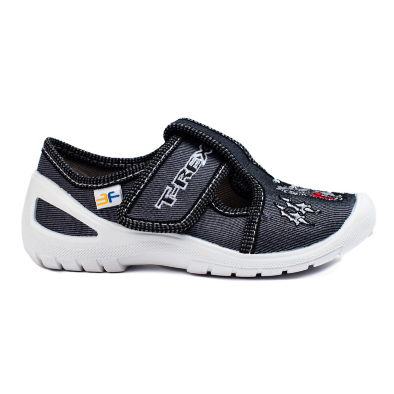 SHELOVET Zapatillas casa velcro niño 3F dinosaurio negro