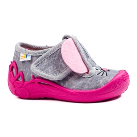 SHELOVET Zapatillas velcro para niña ratón 3F rosado