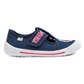 SHELOVET Zapatillas velcro niño con pelota 3F azul