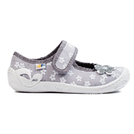 SHELOVET Zapatillas de estar por casa flor gris niña 3F