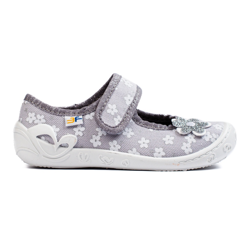 SHELOVET Zapatillas de estar por casa flor gris niña 3F