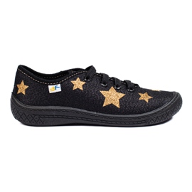 SHELOVET Zapatillas slip-on infantiles negras con estrellas 3F negro
