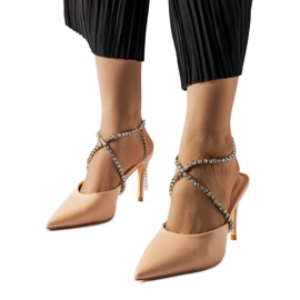 Sandalias Drain beige tacón stiletto