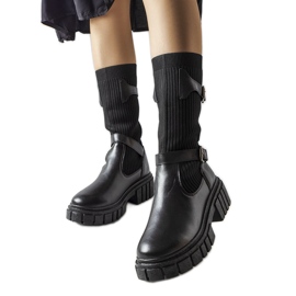 Botas elegantes negras con parte superior elástica de Ida negro