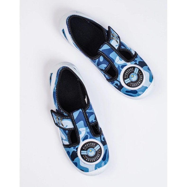 SHELOVET Deportivas camo azul con velcro 3F