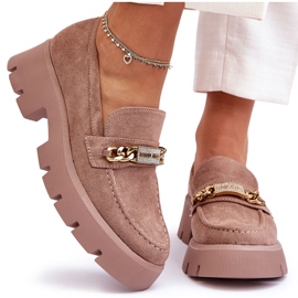 PS1 Mocasines clásicos de ante con plataforma gruesa Marrón ¡Atrápame!