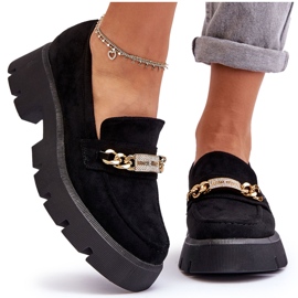PS1 Mocasines clásicos de ante con plataforma gruesa Negro ¡Atrápame!