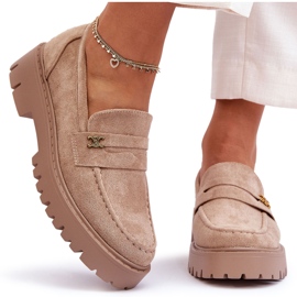 PS1 Mocasines De Ante Con Adorno Esperta Beige