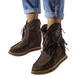 Inna Botas de cuña marrones de Giudice. marrón