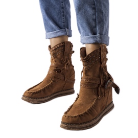 Inna Botas de cuña marrones de Beausoleil. marrón