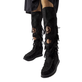 Inna Botas de cuña negras de Cascia negro