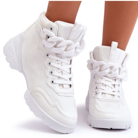 PS1 Deportivas Mujer Ante Con Cadena Blanco Tymagio