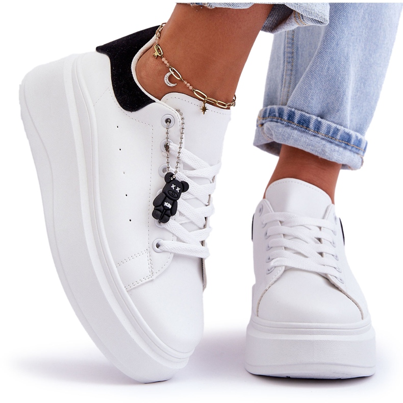 PS1 Zapatos Deportivos De Mujer En Una Plataforma Masiva Blanco Y Negro Mariell