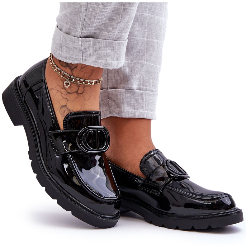 PG1 Mocasines Lacados Plataforma Negro Jarren