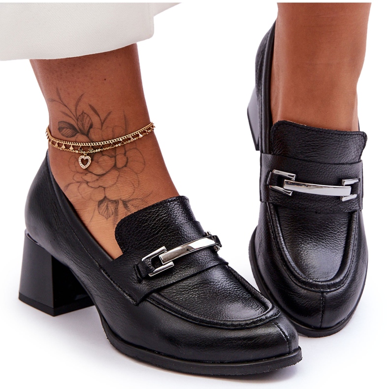 Lemar Cómodos Zapatos De Salón Damira De Piel Negra negro