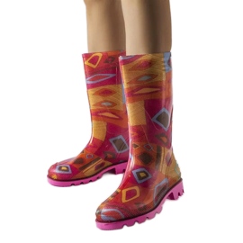 Botas de agua rosa Massby para mujer naranja