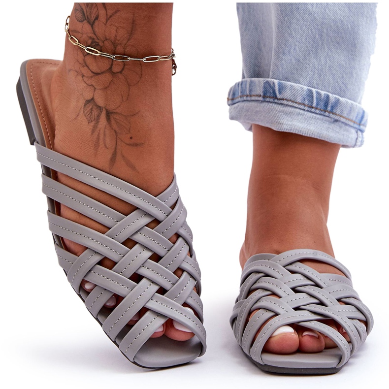 PS1 Sandalias Mujer Con Rayas Gris Doralia