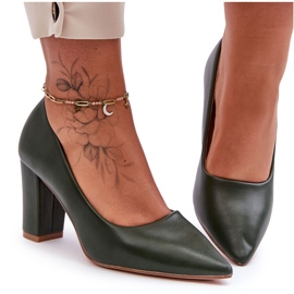 Salón Clásico Tacón Alto Verde Oscuro Odessa