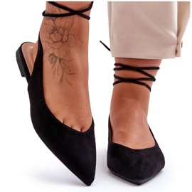 PG1 Bailarinas Mujer Ante Cordones Negro Lilly Ann